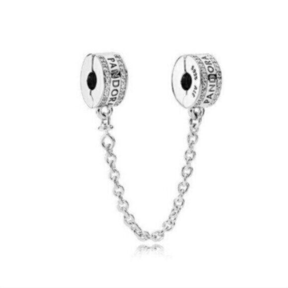NEW Pandora Safety Chain Clip Bracelet Charm - Picture 1 of 5